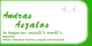 andras aszalos business card